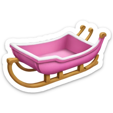 Pink winter sled sticker