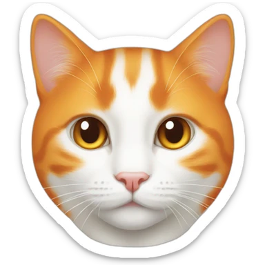 Orange cat and Pure white cat sticker