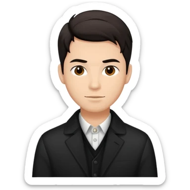 generate a emoji of man saying hii with normal skintone with some nice hair style with black-brown colour hair sticker
