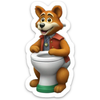 Basil Brush toilet dolly sticker