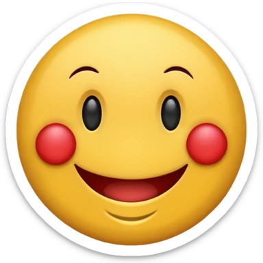 Smiley rond  qui rougis  parce qu’il est timide sans sourire  sticker