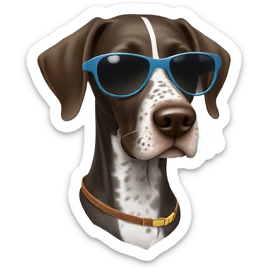 German shorthair pointer Dog with sunglasses on sticker