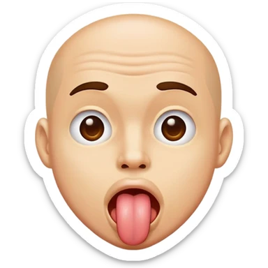 profile view of a man sticking his tongue out sticker