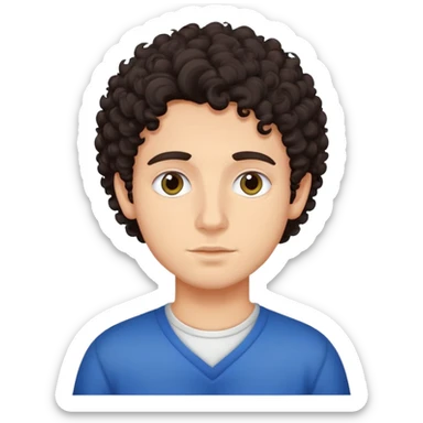 a business student who is addicted to zyns dark curly hair italian boy sticker