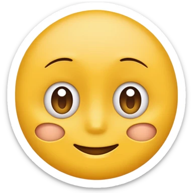 Standard yellow smile emoji but with both eyes looking in different directions. Deadpan no smile sticker