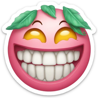 A smiley sharp teethed emoji with tears of joy sticker
