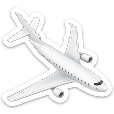 white airplane in the sky sticker