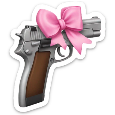 gun with pink bow sticker