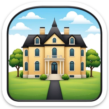 Mansion in a field sticker