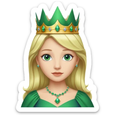 Green queen blonde blue eyes sticker