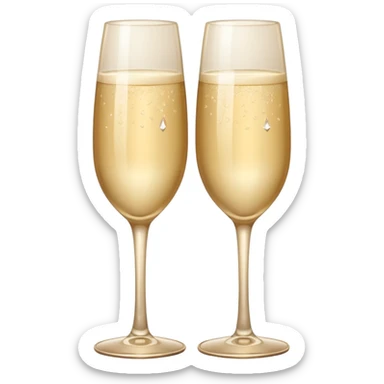 
2 light beige champagne glasses are knocked against each other sticker