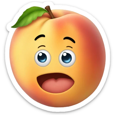 juicy round peach sticker