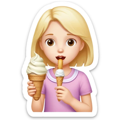 Little girl eating ice cream  sticker