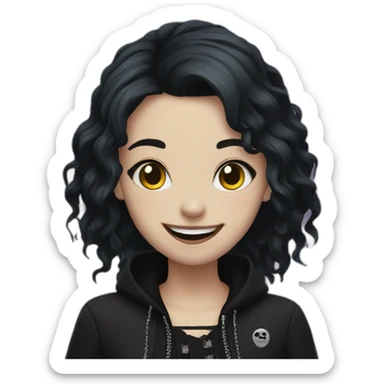 happy goth girl sticker