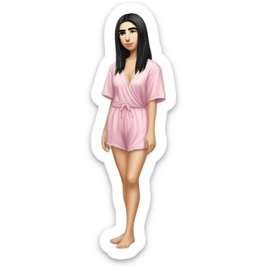 dua lipa in sleepwear full body sticker