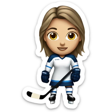 Girl hockey player sticker