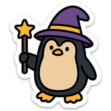 Penguin Wizard sticker