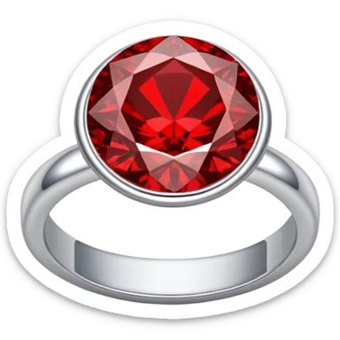 red ring marry red diamond metal prata sticker