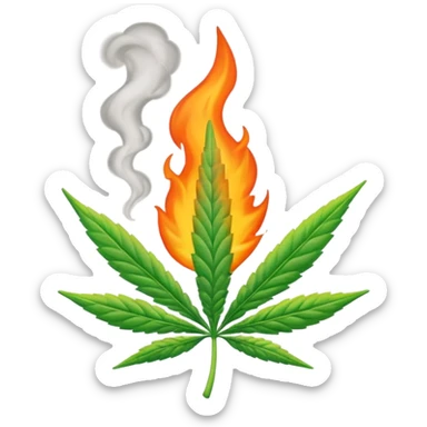 a marijuana joint burning sticker