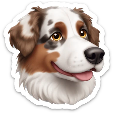 Red merle Australian Shepherd with one blue eye and one brown eye sticker