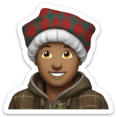 Smiling solo in a tartan bonnet sticker