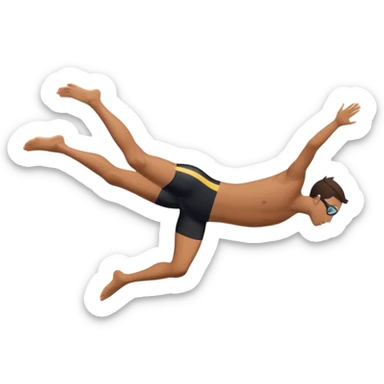 A diver mid-air after jumping off a diving pool,  Below him, a pool labeled "Confidence". A subtle 5-4-3-2-1 on the diving board shows they took the leap despite fear. sticker