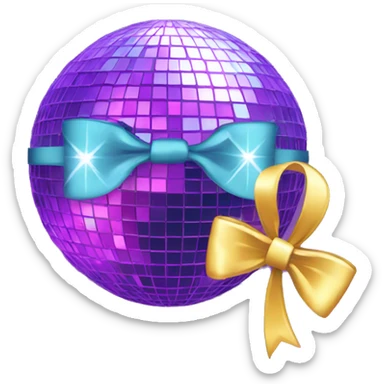 disco ball and bow  sticker