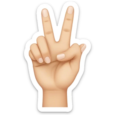 Hand with two fingers in the middle sticker