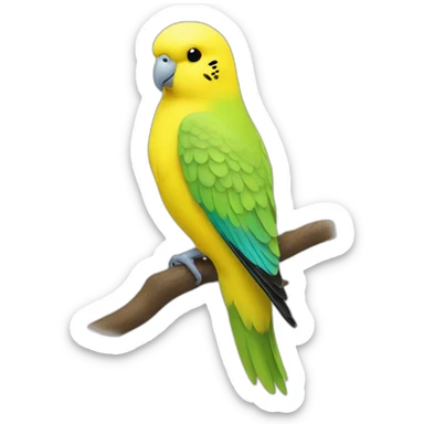 Yellow budgerigar with Light green mark sticker
