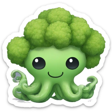Kawaii broccoli octopus sticker