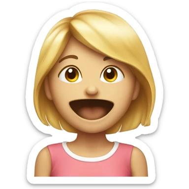 Happy girl full from eating and rubbing her stomach  sticker