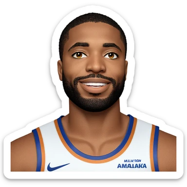 smiling boy in basketball uniform sticker