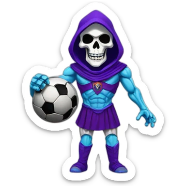 skeletor with argentinian soccer t-shirt sticker