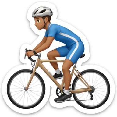 fietser die aan het fietsen is sticker