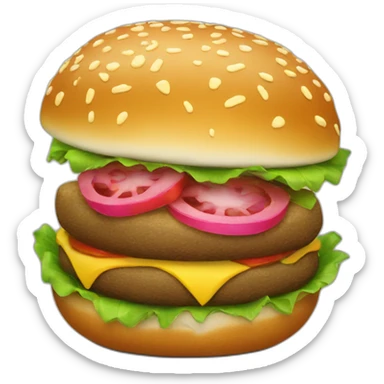 Un hamburger rose sticker