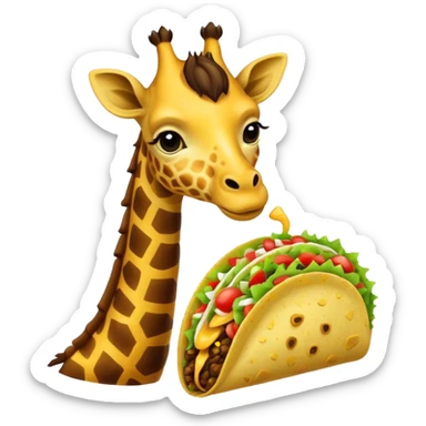 taco eating giraffe sticker