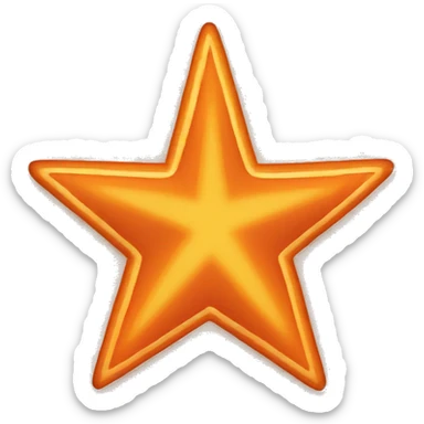 one plain neon orange star sticker