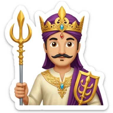 persian with saffron, scepter, trident sticker