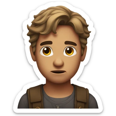 Caleb making a concerned face sticker