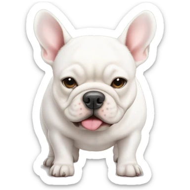 White french bull dog cute fat and chubby sticker
