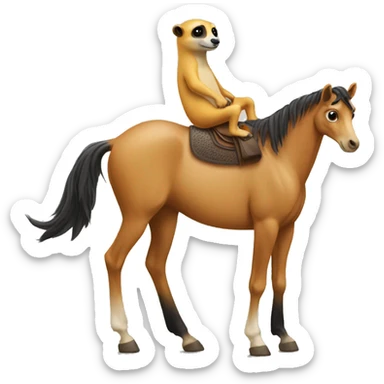 A horse with a meerkat on top sticker