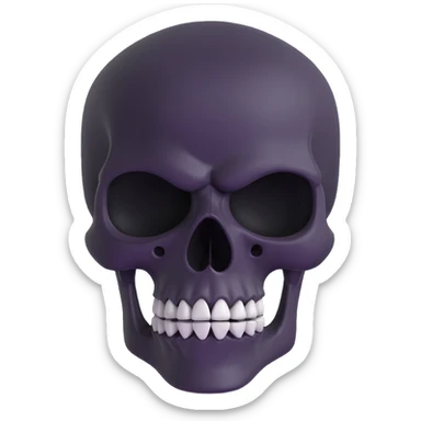 angry skeleton head sticker