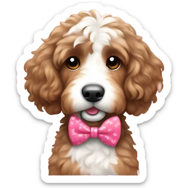 Bernedoodle dressed for Valentine’s Day sticker