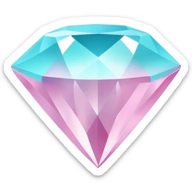 Pink diamond with blue and aqua colour  sticker