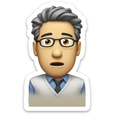 exhausted student  sticker