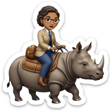 Rosa parks riding a rhino sticker