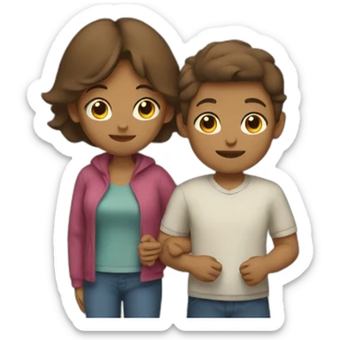 mother and son sticker