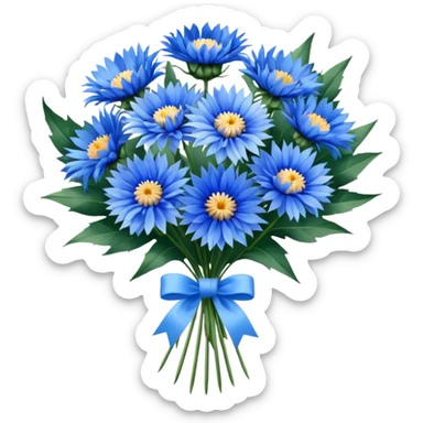 cornflower bouquet sticker