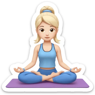 cute yoga coach character, calm expression, yoga mat, simple sporty outfit, 3D cartoon, mobile game icon style, clean background, no text, no watermark
 sticker