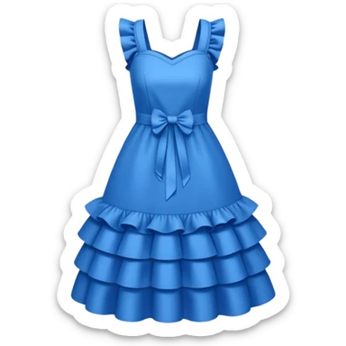  blue dress with ruffles sticker
